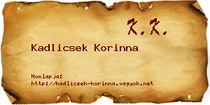 Kadlicsek Korinna névjegykártya